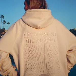 "Yin+Yang" Let's Watch the Sunset Oversized Lux Hoodie In White