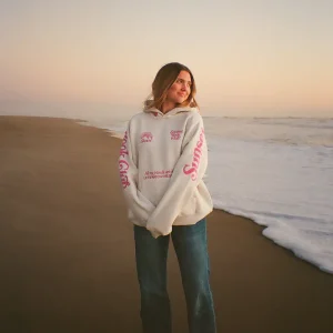 "Book Club" Oversized Lux Hoodie in Heather Gray and Pink