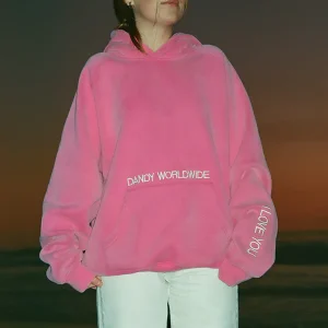 "Words of Affirmation" Oversized Lux Hoodie in Vintage Washed Pink