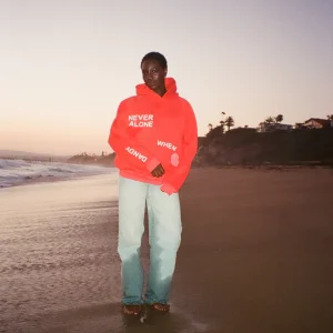 "All my Friends" Oversized Lux Hoodie in Red